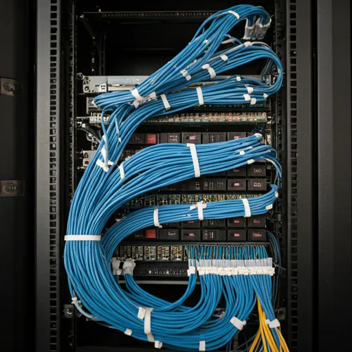 Raw server rack wiring